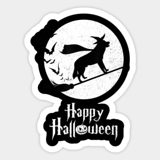 Funny Halloween Costume Witch SIBERIAN HUSKY Dog Lover Sticker